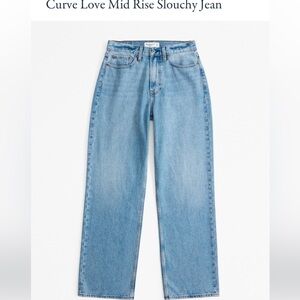 A&F curve love mid rise slouchy jean in medium wash